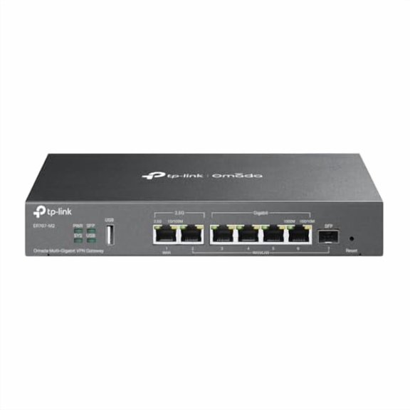 TP-Link Omada Multi-Gigabit VPN Router - 6 WAN Port(s) - Management Port - 1 - 2.5 Gigabit Ethernet - IEEE 802.1Q - Desktop, Wall Mountable