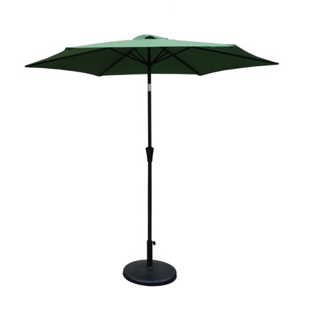 UBesGoo 8.8 feet Outdoor Aluminum Patio Umbrella  Patio Umbrella  Market Umbrella with 42 pounds Round Resin Umbrella Base Green