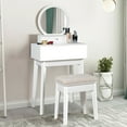 thumbnail image 3 of Costway Wall Mounted Vanity Makeup Dressing Home Furniture 2Drawer, 3 of 10