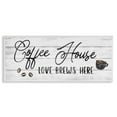 thumbnail image 5 of Stupell Industries Coffee House Love Brews Here Kitchen Calligraphy Typography, 24 x 10, Design by Natalie Carpentieri, 5 of 5