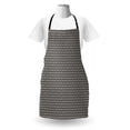 thumbnail image 3 of Lattice Apron, Simplistic Striped Leaf Motifs in Vertical and Diagonal Directions, Unisex Kitchen Bib with Adjustable Neck for Cooking Gardening, Adult Size, Charcoal Grey Eggshell, by Ambesonne, 3 of 4
