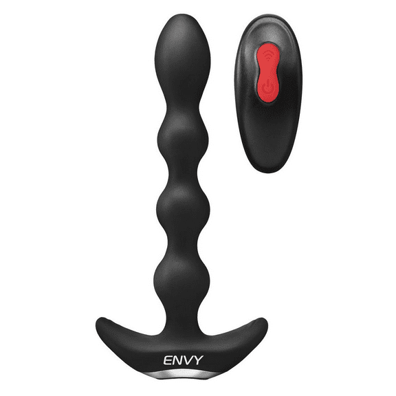 Envy Toys Deep Reach Vibrating Silicone Anal Beads with Remote Control, Black