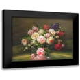 thumbnail image 1 of Viktoria 24x17 Black Modern Framed Museum Art Print Titled - A Basket with Flowers I, 1 of 5