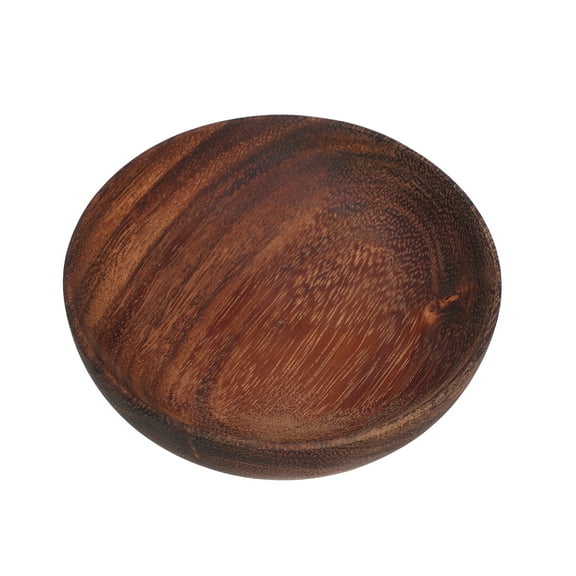 OUNONA Acacia Wood Small Round Plates Ideal for Serving Fruits Appetizers and Sauces Wooden Dinnerware for Home and Special Occasions