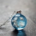 thumbnail image 1 of Chic Transparent Resin Rould Ball Moon Pendant Necklace Women Blue Sky White Cloud Chain Necklace Fashion Jewelry Gifts for Girl, 1 of 5