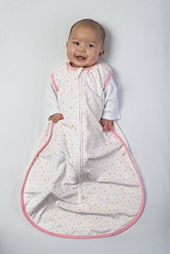 Amazing Baby Microfleece Sleeping Sack, Wearable Blanket with 2-Way Zipper, Use After Swaddle Transition, Playful Dots, Pink, Medium 6-12 Month - image 2 of 3