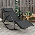 thumbnail image 2 of Outsunny Garden Rocking Sun Lounger Outdoor Zero-Gravity Reclining Rocker Lounge Chair for Patio, Deck, Poolside Sunbathing, Black, 2 of 8
