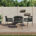 thumbnail image 1 of vidaXL 5 Piece Garden Dining Set with Cushions Black Poly Rattan and Steel, 1 of 5
