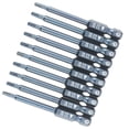 thumbnail image 4 of Triangle Screwdriver Set, Triangle Drill Bit Set, 10pcs 1/4inch Shank 65mm S2 Alloy Steel Triangle Head Screwdriver Bits Set H6.3x65mmx2.3, 4 of 7
