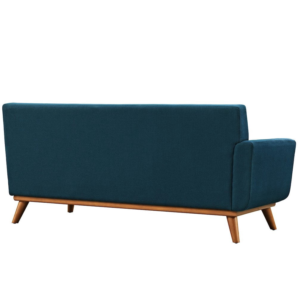 Modway Engage Left-Arm Upholstered Fabric and Wood Loveseat in Azure Blue