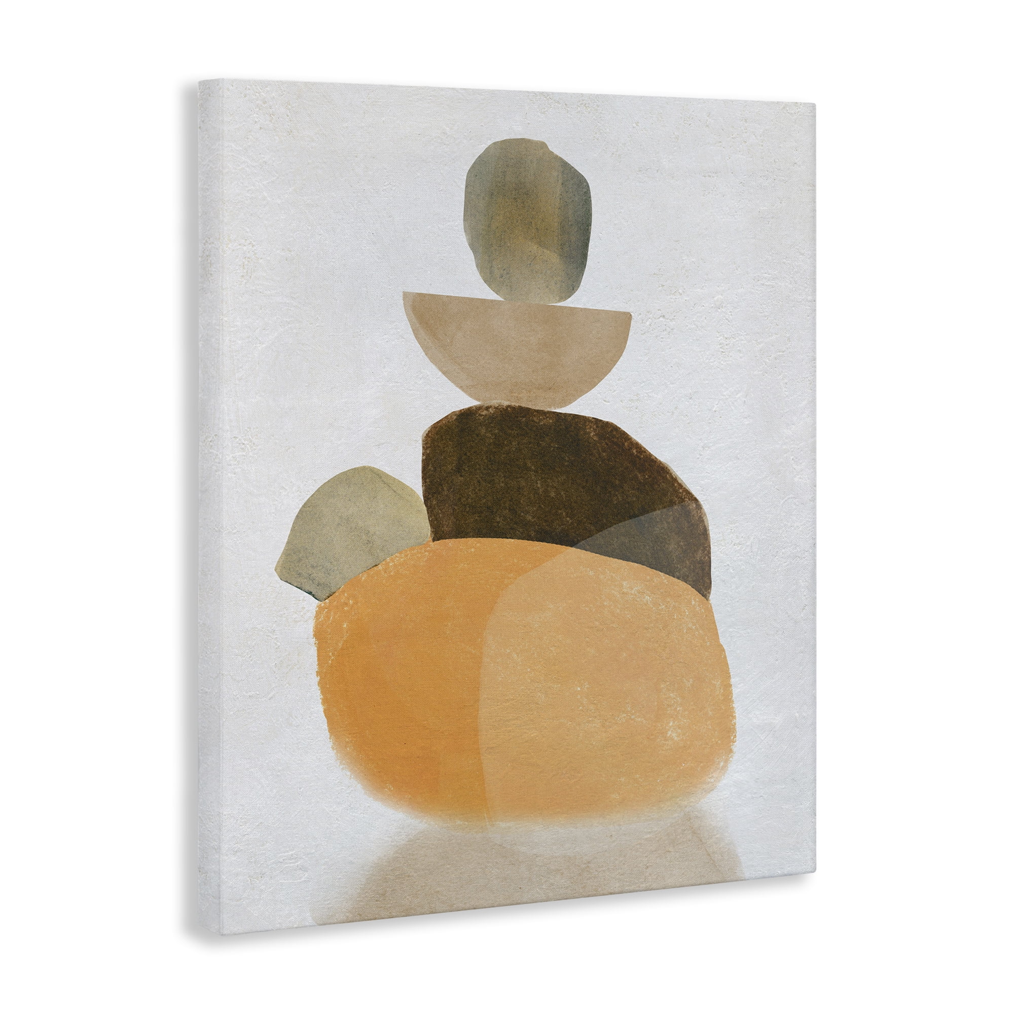 Stupell Industries Stacked Rocks Neutral Tones Abstract Painting Gallery Wrapped Canvas Art Print Wall Art, 36 x 48