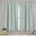 thumbnail image 2 of Ambesonne Modern Valance & Curtain, Thin and Bold Stipes, 55"x45", Pale Sage Green White, 2 of 6