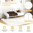 thumbnail image 6 of Giantex win Size Metal Daybed Frame, Sofa Daybed w/Heavy-Duty Metal Slats, Mattress Foundation, No Box-Spring Needed, White, 6 of 8