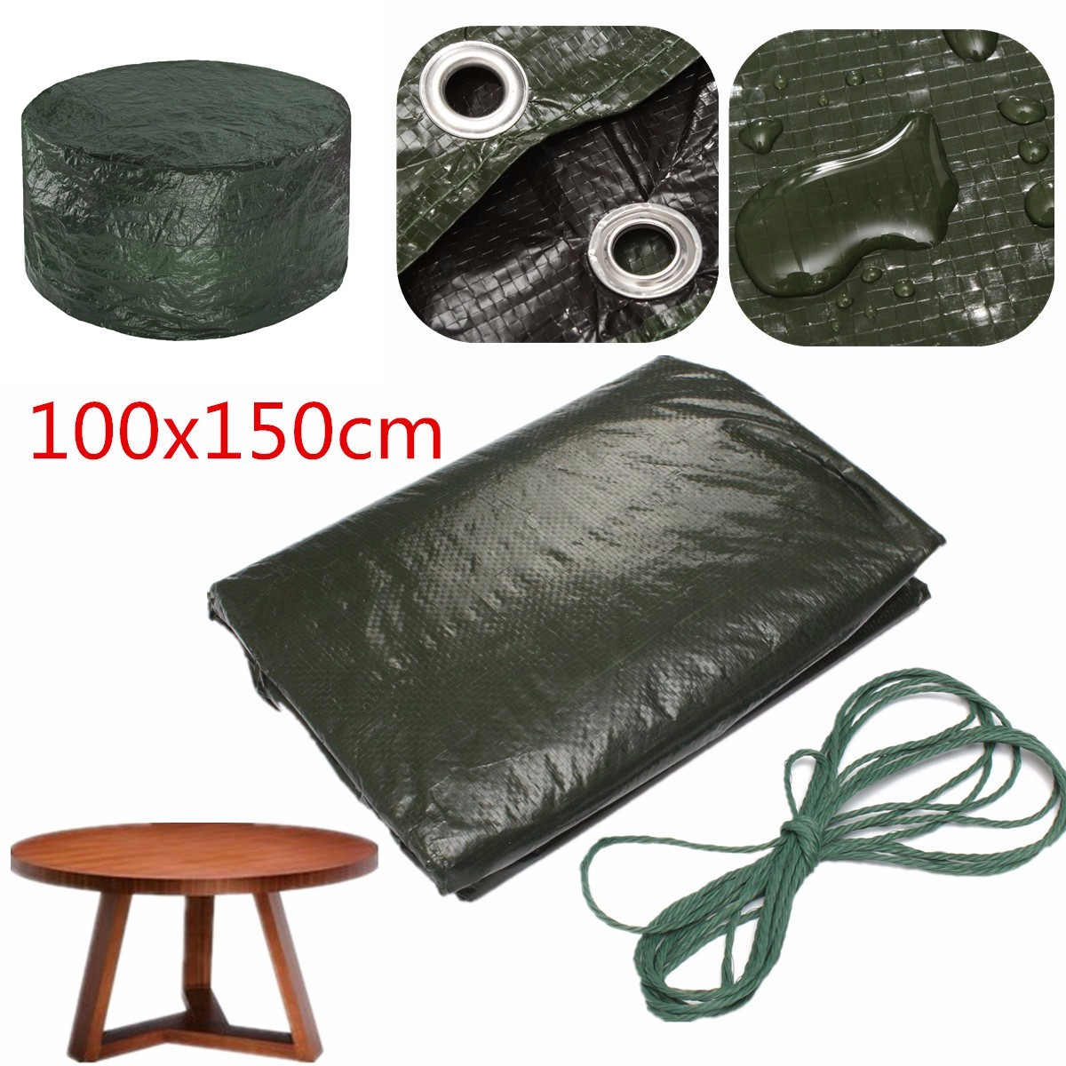 Waterproof Round Table Cover Outdoor Patio Garden Furniture Protector
