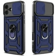 thumbnail image 2 of Liwarace Case with Ring Stand and Slide Camera Lens for iPhone 16 Pro Max/16 Pro/16 Plus/16, Blue, 2 of 15