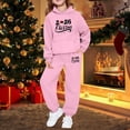 thumbnail image 2 of Toddler Christmas Sweatsuit Set for Girls 2 PC Graphic Casual Long Sleeve Hoodie Holiday Sweatershirt Pullover Sweatpants Joggers Set Little Girls Clothes 6-7 Years, 2 of 4