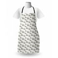 thumbnail image 3 of Scandinavian Apron, Wild Animal Girl with a Bow Creative Animal Design, Unisex Kitchen Bib with Adjustable Neck for Cooking Gardening, Adult Size, Almond Green and Pale Pink, by Ambesonne, 3 of 4
