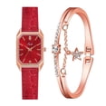 thumbnail image 3 of Montre Mode Femme Horloge Bracelet en Cuir Décontractée Robe Poignet Cristal, 3 of 8