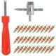 thumbnail image 1 of Kuymtek 30 stuks messing ventielkernen met autofietsbandventielkernverwijderaar + 4-Weg gereedschap, 1 of 10