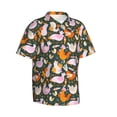 thumbnail image 3 of Xecao Roosters and Chicks print Hawaiian shirt - a stylish short-sleeve button-down for men, perfect for casual beach and tropical outings., 3 of 9