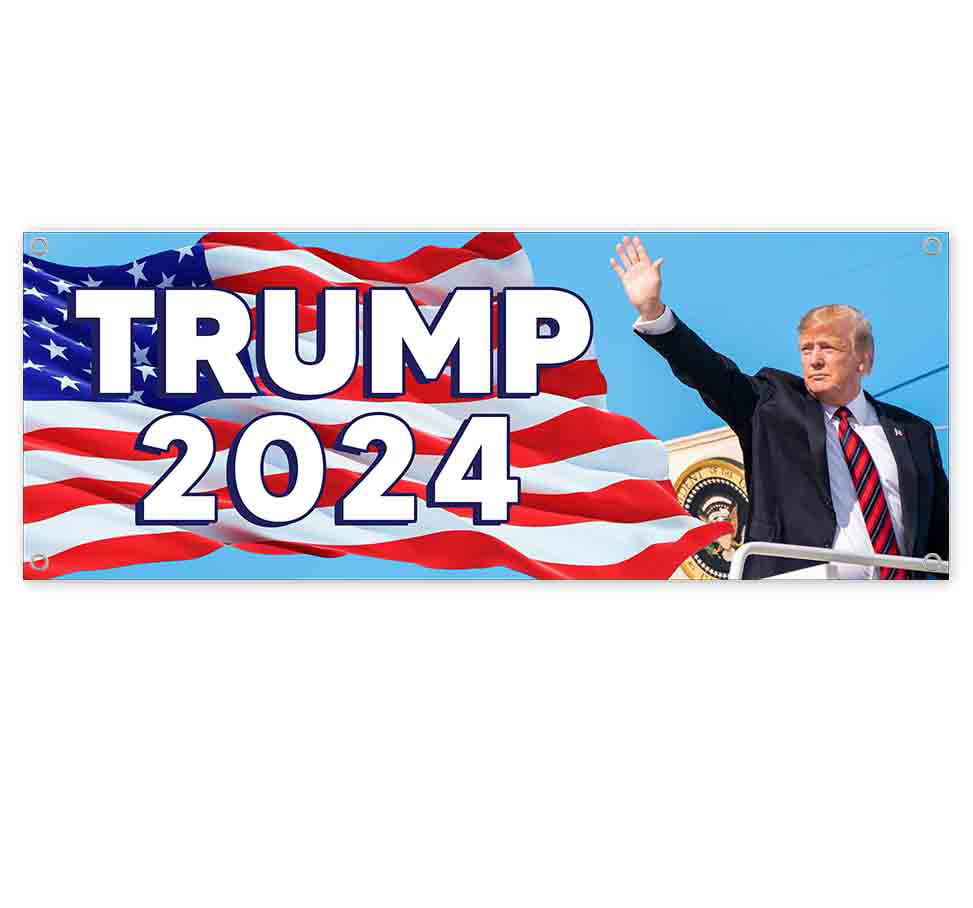 Donald Trump for President 2024 13 oz Banner Heavy-Duty Vinyl Single-Sided with Metal Grommets Non-Fabric