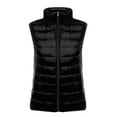 thumbnail image 4 of successthop Crop Puffer Vest Womens Black Sleeveless Down Jacket without Hood Crop Winter Coats Packable Warm Outerwear Solid Thick Coat Zip Winter Clothes Soft Comfy Outfits, 4 of 5