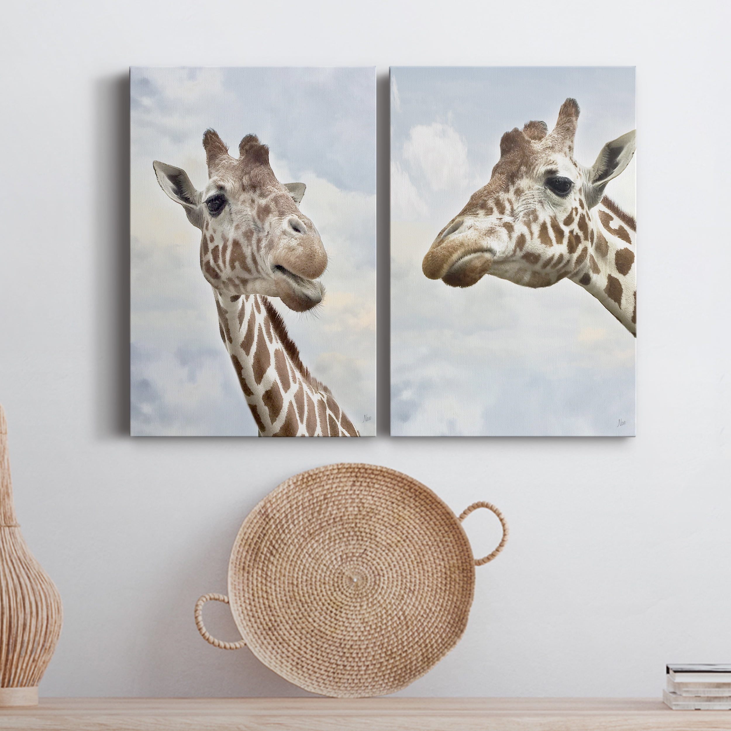 Smiley Premium Gallery Wrapped Canvas - Ready to Hang - Set of 2 - 32 x 48 Each