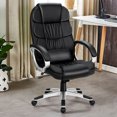 thumbnail image 3 of Gymax Ergonomic Office Task Chair High Back Leather Swivel w/ Lumbar Support, 3 of 10