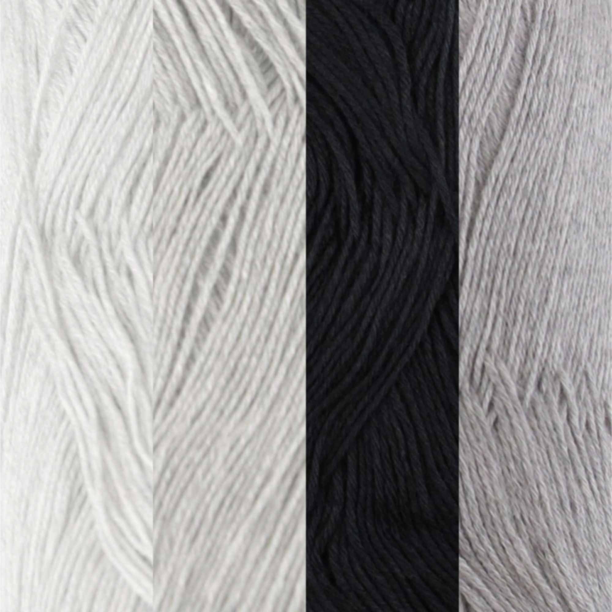 JubileeYarn Bamboo Dynasty - Baby Weight Bamboo - 50g/Skein - Shades of Grey - 4 Skeins