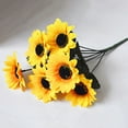 thumbnail image 3 of Zeranth 1 Bouquet 7 Heads Artificial Sunflower Faux Silk Flowers Home Decor, 3 of 9