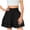 Black, variant on Solid Pleated High Waist Skort For Girls 3-13 Years Old, Breathable Faux Linen Blend Casual Sports Skirt Pants With Floral Hem For Summer Outdoor Daily Activities Khaki 12-13Years