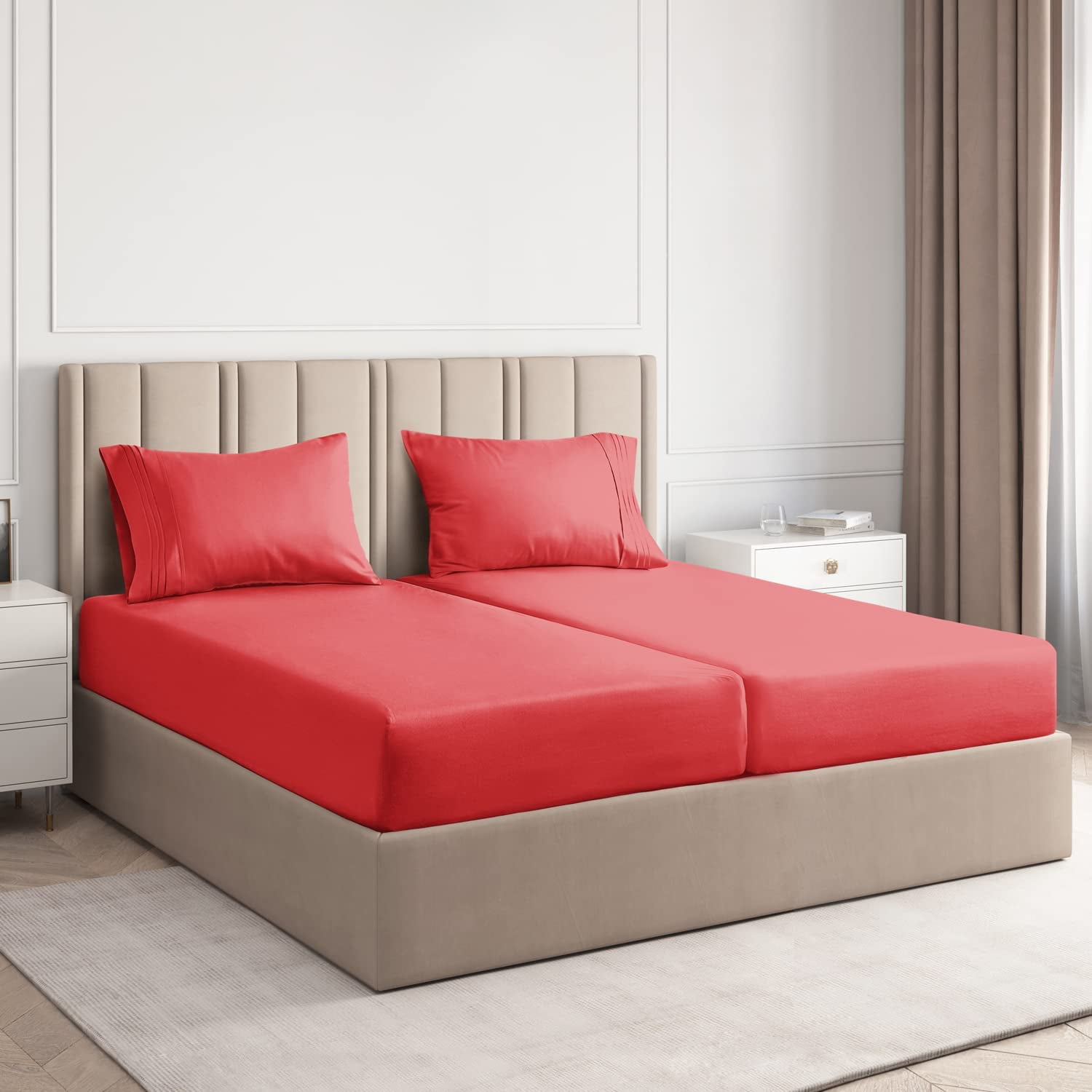 Split king fleece sheets for adjustable beds sale