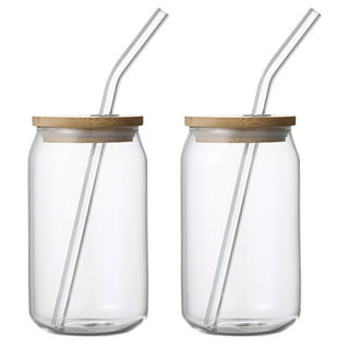 Home Suave - Mason Jar Mugs with Handle, Regular Mouth Colorful Lids with 2  Reusable Stainless Steel Straw, Set of 2 (Rose Gold), Kitchen GLASS 16 oz  Jars,Refre…