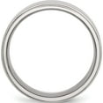 thumbnail image 2 of Stainless Steel Polished With Brushed Center 8mm Ridged Edge Band (Size 8) Made In China sr34-8, 2 of 5