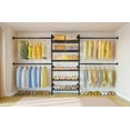 thumbnail image 5 of Timate P3 Closet System, Expandable Wall Mounted Closet System with 6 Adjustable Shelves & 4 Expandable Hanger Rods, Industrial Pipe Clothing Rack for Hanging Clothes, Fits Spaces 6'4"-9'3", Black, 5 of 11