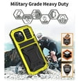 thumbnail image 3 of Allytech Rugged Case for iPhone 13 (6.1") Cover with Built-in Screen Protector, PC Back + Anti-Drop Silicone + Front Metal Frame Shockproof Stand Hand Rope Case for iPhone 13 2021, Yellow, 3 of 5