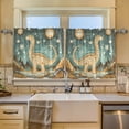 thumbnail image 2 of Yayeee Kitchen Curtains Tier Set of 2 Light Filtering 57"x24" Over Sink Window Panels, Dinosaur with Stars, 2 of 7