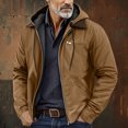 thumbnail image 5 of Wutalume Men's Solid Color Hooded Sweatshirt Jacket with Zipper Pockets, Casual Cardigan Style for Everyday Wear, Ideal for Outdoor Activities and Comfortable Lounging at Home,Camel 4XL, 5 of 5