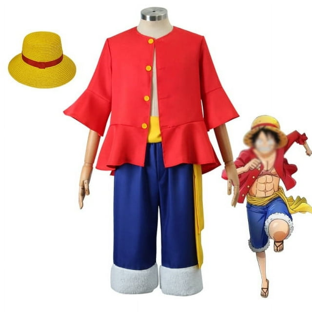 Disfraz de anime de Halloween de Luffy de 4 piezas para niños adultos Kid-2XL oso de fresa Electrónica