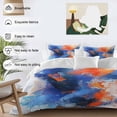 thumbnail image 4 of Orange Blue Bedding 3 Piece Duvet Cover Set California King, Modern Abstract Oil Painted Aesthetics Soft Microfiber Comforter Cover with Zipper Closure & Pillowcases, FadeResistant Quilt Cover, 4 of 9