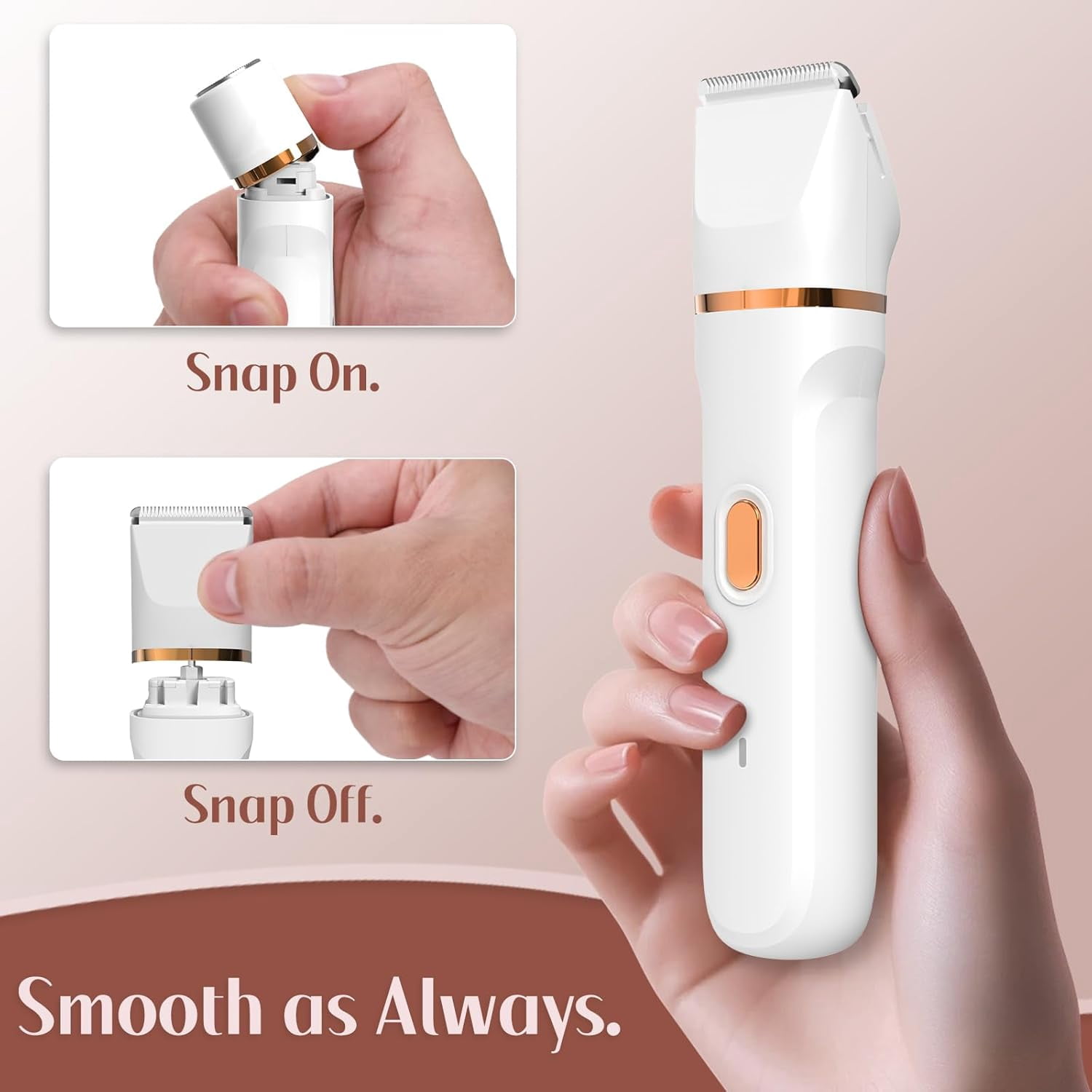 5-in-1 Bikini Trimmer for Women, IPX7 Waterproof Electric Razors Shaver, Cordless Body Hair Trimmer, Facial & Pubic Hair Removal, Ceramic Blade