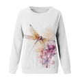 thumbnail image 3 of Chemises Confortables pour Femmes Automne Hiver Chandails Chauds Blouse Décontractée à Manches Longues Col Rond Pull Imprimé Pissenlit Tie-Dye Sans Capuche Rouge S, 3 of 3