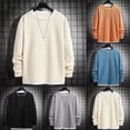 thumbnail image 6 of Mens Round Neck T-Shirt Street Long Sleeve Sports Athletic Pullover Blouse Tops, 6 of 11