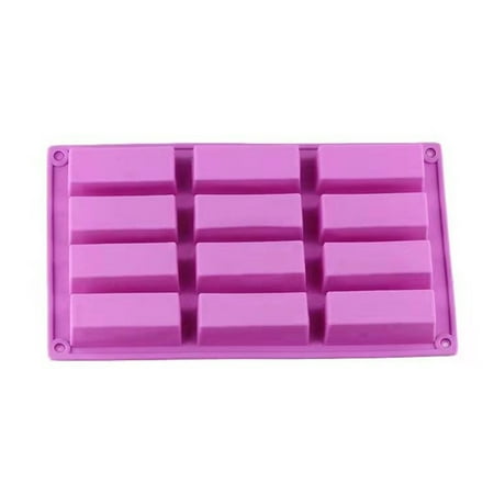 

12 Cells Rectangular Silicone Molds Soft Cake Baking Mold Casting Die for DIY