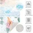 thumbnail image 3 of Dreamtimes Bathroom Rugs Sets 2 Piece Soft Absorbent Bath Rug and U-Shaped Contour Toilet Rug, Non-Slip Bath Carpet, Machine Wash Dry, Bath Mats for Bathroom 24"x16"+24"x20", Pink Flowers, 3 of 5