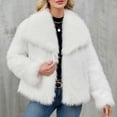 thumbnail image 2 of Women's Faux Fur Coat Fluffy Lapel Open Front Shaggy Jacket Coat Winter Warm Long Sleeve Furry Parka Overcoat, 2 of 7
