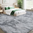 thumbnail image 4 of Janvonne 9x12 Fluffy Shag Area Rugfor Living Room Bedroom, Ultra Soft Plush Fuzzy Shaggy Non-Slip Carpet for Kids Girls Room Nursery, Cozy Indoor Home Decor, Tie-dye Silver Grey, 4 of 8