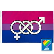 Bisexual Symbol Pride Flag - 3x5' Poly Flag Bisexual Symbol Flag 3' x 5' Pride Flag, Bisexual Symbol Pride Flag, Bisexual Symbol flag, Bisexual Symbol pride, LGBT Gay Pride Flag