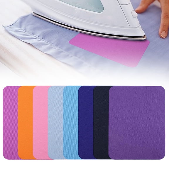 Apeya 2 PC Purple Iron On Patches Washable Faux Denim Fabric Repair Kit for Mending Jeans Pants Jackets Holes and DIY Clothing Decoration