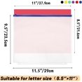 thumbnail image 2 of JZWAL-30 Pack Binder Pockets, 3 Ring Hole Binder Pouch, 11" × 10" Letter Size Binder Pockets with Zipper, PVC Loose Leaf Binder Sleeves Storage Bags for Files, Documents, 2 of 4